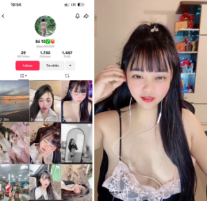 Tiktoker Bé Tô mặt xinh show núm hồng hào – ứng dụng live stream